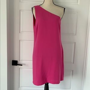 Charles Henry Simple Straight Pink Crepe Dress